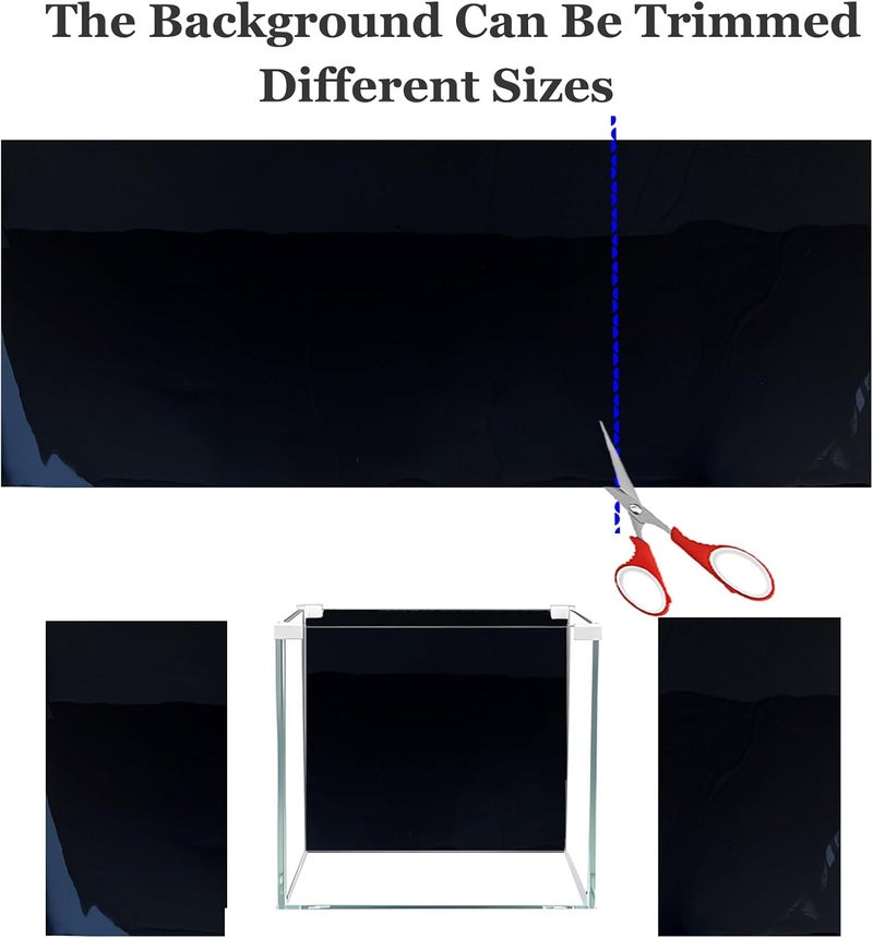 XCNO Blue Black Aquarium Background Poster Fish Tank Background Wallpaper Aquarium Backdrop Double-Sided Fish Tank Decorations Paper 16"x 33" - Image 5